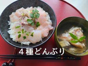 贅沢4種丼 - 食品ロス削減料理研究家ブログ行長万里 　日本全国　美味しい話
