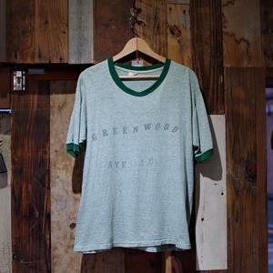 1960s PRINTWEAR Green Heather Ringer T-Shirt Size XL !! / USA ヴィンテージ 染み込み プリント リンガー Tシャツ 古着 - 