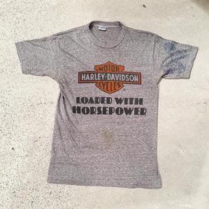 70's　Champion　HARLEY-DAVIDSON　Print　Tee　両面染み込み　バータグ　ヴィンテージ　チャンピオン　ハーレーT - 