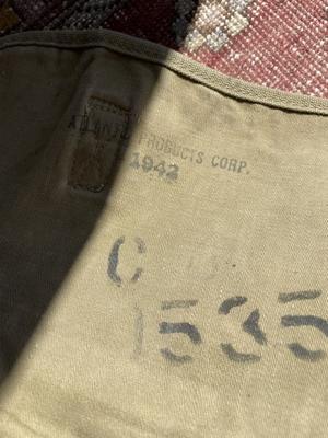 1942年製 USA製 実物 米軍 USステンシル入り ミュゼットバッグ・USA製 J.W.HULME ジェイダブルホルム キャンバス×レザー ショルダーバッグ - 