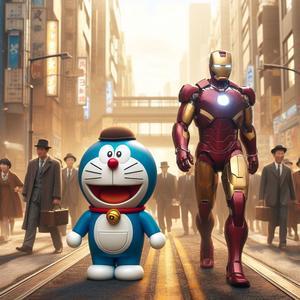 Doraemon Walk With Ironman - 