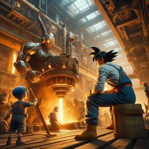 Son Goku works at a Steel Plant - 