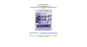 (Read) [PDF/EPUB] Love Redesigned (Lakefront Billionaires, #1) by Lauren Asher Full Access - 