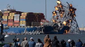 Baltimore Bridge Moment: Demolished After Container Ship Collision - 