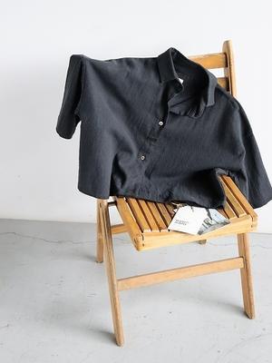Worker’s Nobility　Short shirt / Linen Black - 『Bumpkins putting on airs』