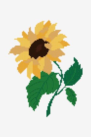 Sunflower Free Cross Stitch Pattern - 
