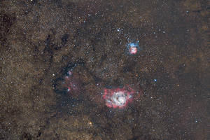 M8（干潟星雲）とM20（三烈星雲） - Der Golfstrom