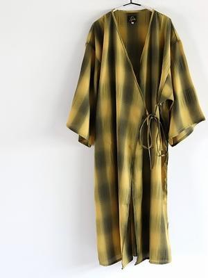 NEEDLES　Wrap Dress - Poly Crepe Ombre Plaid / Yellow - 『Bumpkins putting on airs』
