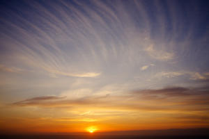 夕日と雲 - 雲空海
