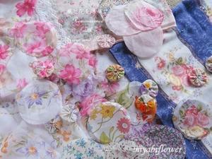 パッチワークでリメイク　古いハンカチでヨーヨーキルト & リバティの四角つなぎ - 風と花を紡いで