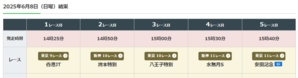 WIN5 2025年6月8日（日曜） - エクセルVBAで競馬予想