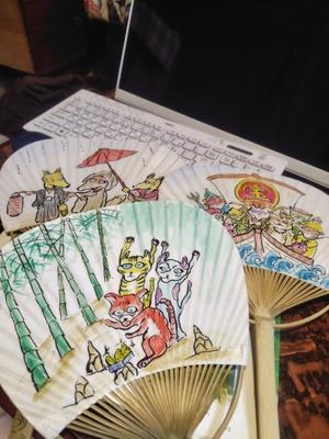 21日から国立で手描きうちわの展示があります（今、描いています・・・） - 私の観察日記