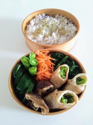2025/06/19いんげんの豚肉巻き弁当 - お弁当と春の空