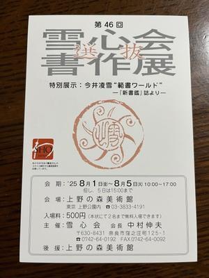 第４６回雪心会選抜書作展 - 大塚婉嬢-健康と書のある暮らし‐