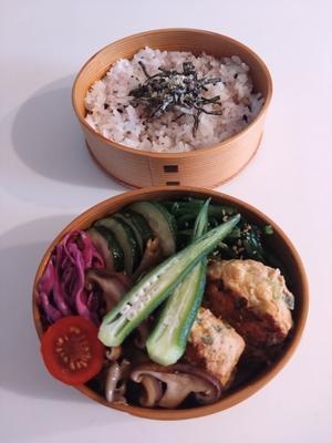 2025/07/11つくね弁当 - お弁当と春の空