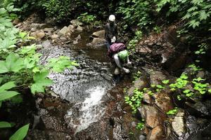 沢登りとイワナの燻製