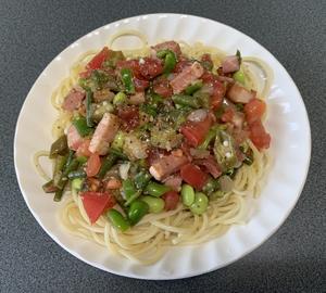 夏野菜で自家製冷製パスタ - 空パパの戯言
