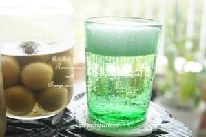 青梅ソーダと青梅酢の和え物　青梅のりんご酢漬けを使って - 風と花を紡いで