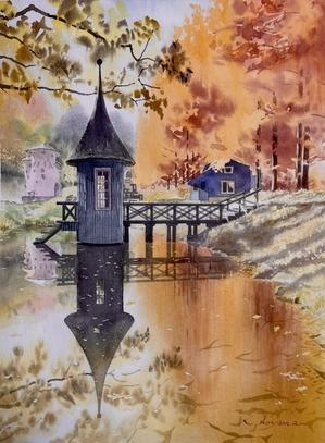 トーベ・ヤンソンあけぼの子どもの森公園　II・・水彩画 - 青山一樹 水彩画のひととき