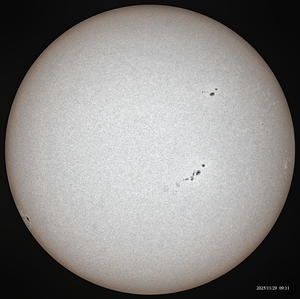 １１月２９日の太陽 - お手軽天体写真