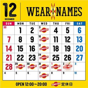 【 WEARNAMES 】 -店長ブログ✴︎-