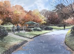 地元の久良岐公園 - 赤坂孝史の水彩画　AKASAKA TAKASHI watercolor