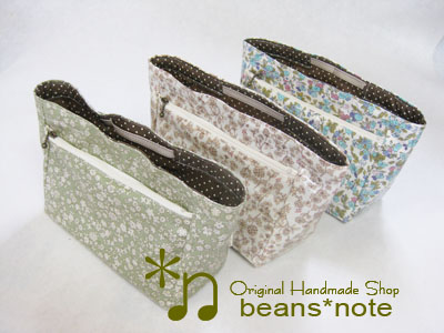 L字ファスナーポーチとハーフウォレット : beans*note まめ日記
