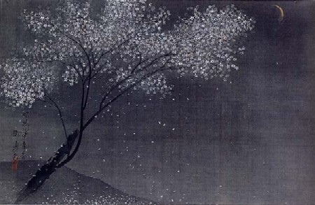 速水御舟　夜ざくら　木版画 真作保証】速水御舟「夜ざくら」木版画/印あり/日本美術院同人