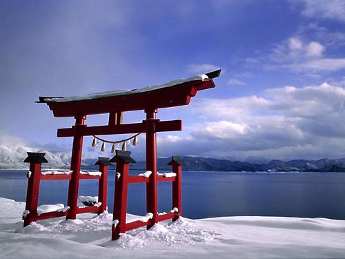 冬の田沢湖畔にて 壁紙自然派 冬の田沢湖畔にて 壁紙自然派