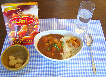 70食目　ボンカレー中辛　1/18朝食_c0017941_127898.jpg