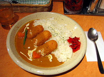 84食目　クリームコロッケカシミールカレー　1/22夕食_c0017941_1524940.jpg