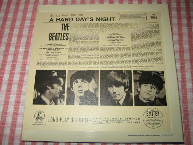 THE BEATLES / A HARD DAY\'S NIGHT_b0042308_19294433.jpg