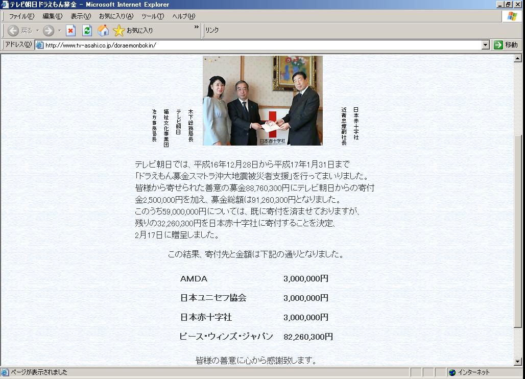 朝日 ドラえもん 募金 テレビ