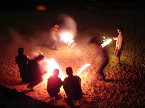 花火を近くの浜辺で。  ２月１１日（金）_a0022809_2292111.jpg