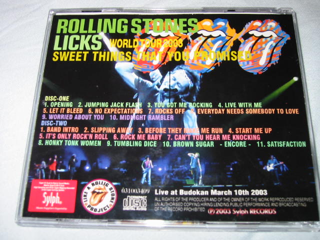 ROLLING STONES / LICKS WORLD TOUR 2003 SWEET THINGS THAT YOU PROMISED_b0042308_2258344.jpg