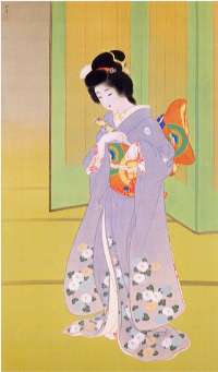 上村松園、舞仕度、希少画集画、新品額装付 上村松園 「舞支度」 : 詩織