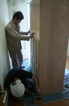 工事の風景/神楽坂Iさんの家の家具その2_c0004024_81132.jpg