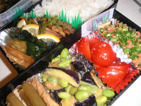 今日の昼弁当は、野菜と納豆です。_b0033423_9191324.jpg