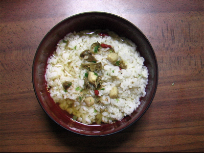 冷やし烏龍茶漬け_b0065730_22424572.jpg