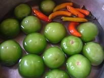 Receta \"Salsa Roja y Salsa Verde\" 　　メキシコ料理レシピ\"赤トマトと緑トマトのチレソース\"_c0062161_7545014.jpg