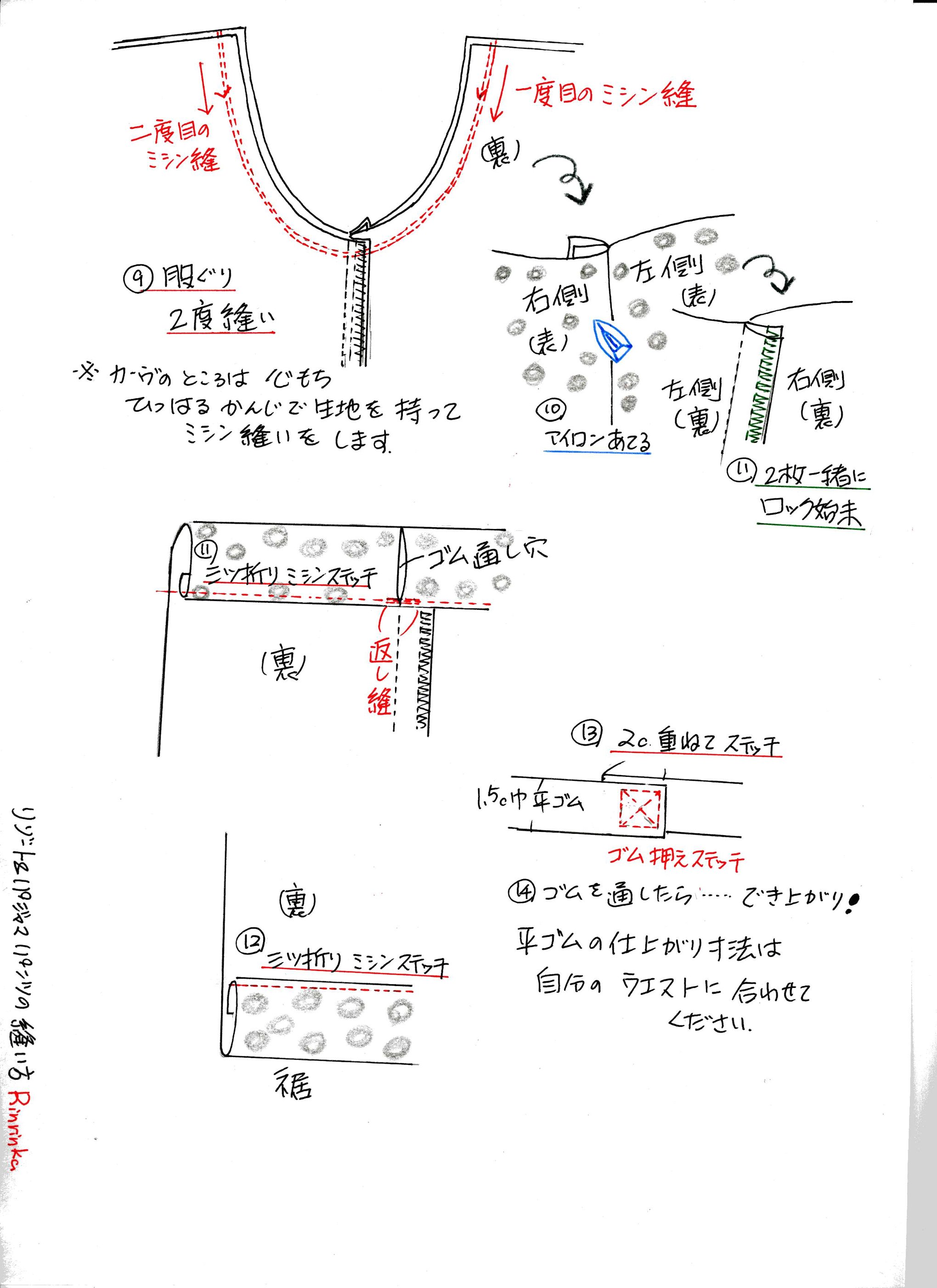 縫い方紹介 パンツ完成 暮らし英語楽しみながら