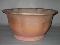 ISBS】人気中国古盆器 「大昭渡紫泥切立切足楕円鉢」昭和