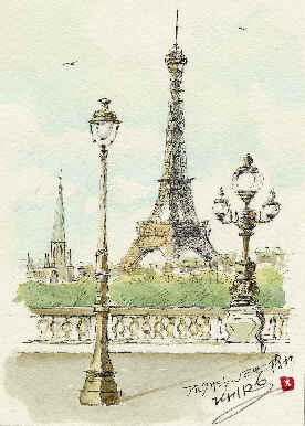 絵画 風景画 フランス Martin Dieterle アレキサンドルIII世橋