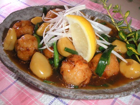 オリジナル「白身魚のミンチボールと栗の甘酢あんかけ」他_b0033423_13261217.jpg