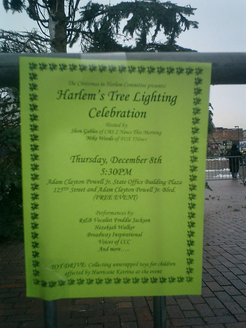 今年のハーレムのクリスマスツリー点灯式は・・・？_f0009746_15191059.jpg