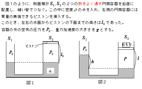気になる問題 ー太さの異なるu字管 物理質問教室 気になる問題 ー太さの異なるu字管 物理質問教室