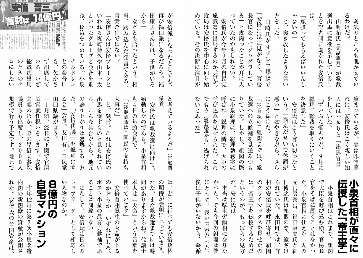 「階級社会つくらぬ」安倍長官、小泉改革路線の懸念否定_a0016650_875962.jpg