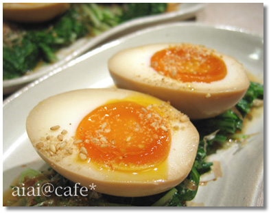 水菜のトロ〜リ味玉のせ_a0056451_17253117.jpg