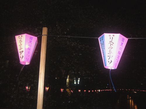 目黒川の夜桜さんぽ。:☆.。†_a0053662_2383048.jpg