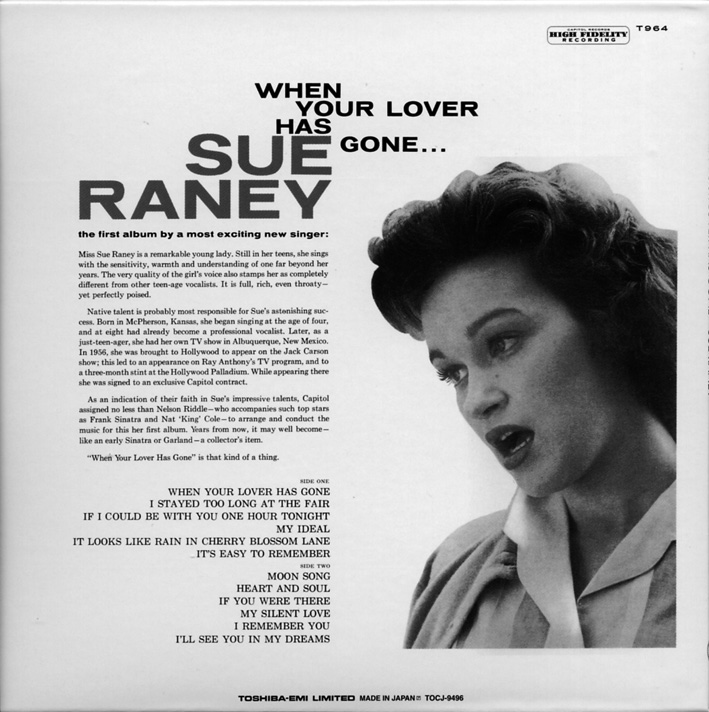 スー・レイニー（Sue Raney）「When Your Lovers Has Gone」（1957年）_e0042361_23304877.jpg